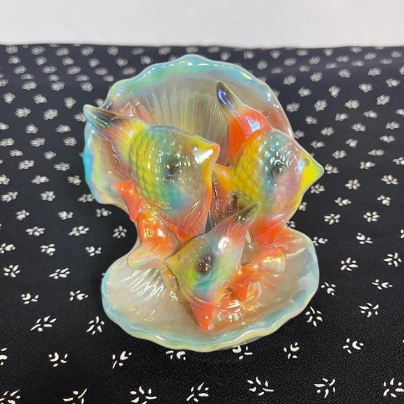 VINTAGE Iridescent Fish Figurine Pearlescent FL